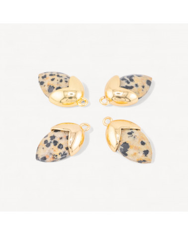 Pendente Componente Di Pietre Dure Incastonate Con Bronzo Ghianda 1 Anellino 12,5x20mm 8pz Dorato Diaspro-LINKS PIETRE NATURALI COLLEZIONE LITHOS | Worldofjewel.com