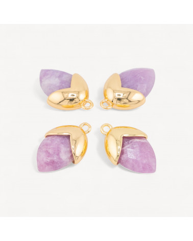 Pendente Componente Di Pietre Dure Incastonate Con Bronzo Ghianda 1 Anellino 12,5x20mm 8pz Dorato Giada Kunzite-LINKS PIETRE NATURALI COLLEZIONE LITHOS | Worldofjewel.com