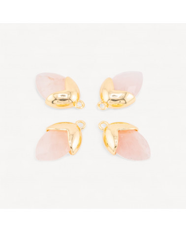 Pendente Componente Di Pietre Dure Incastonate Con Bronzo Ghianda 1 Anellino 12,5x20mm 8pz Dorato Pietra di Luna Rosa-LINKS PIETRE NATURALI COLLEZIONE LITHOS | Worldofjewel.com