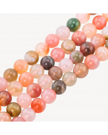 Agata Mix Floreale Tondo Liscio 10mm-AGATA ARANCIO | Worldofjewel.com