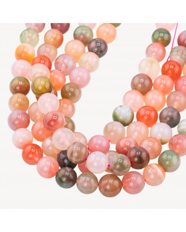 Agata Mix Floreale Tondo Liscio 12mm-AGATA ARANCIO | Worldofjewel.com