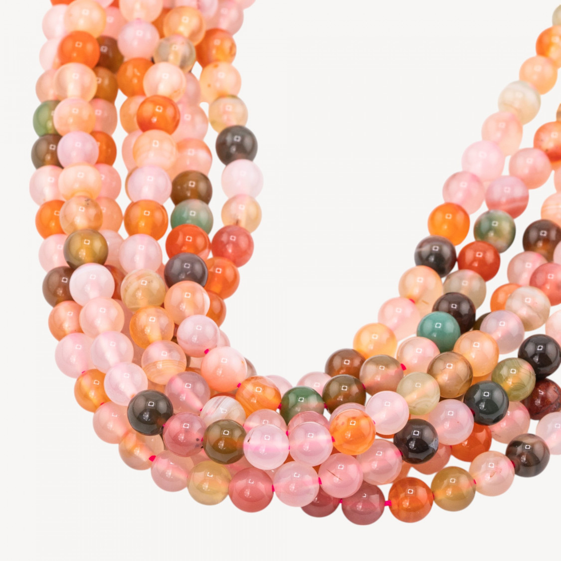 Mélange d'agates florales rondes et lisses de 6 mm-AGATE | Worldofjewel.com