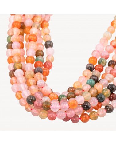 Agata Mix Floreale Tondo Liscio 6mm-AGATA ARANCIO | Worldofjewel.com