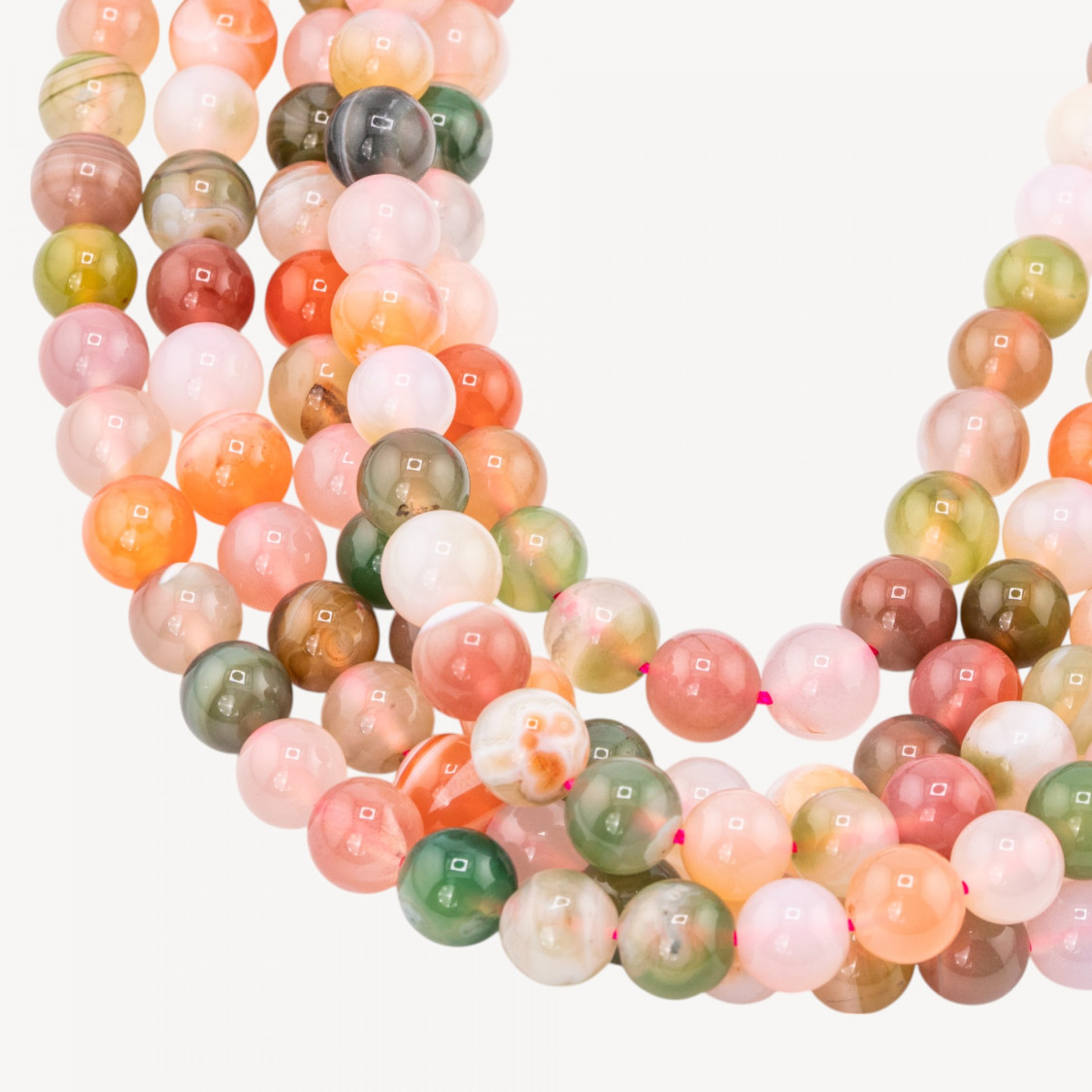 Achatmischung, floral, rund, glatt, 8 mm-ACHAT | Worldofjewel.com