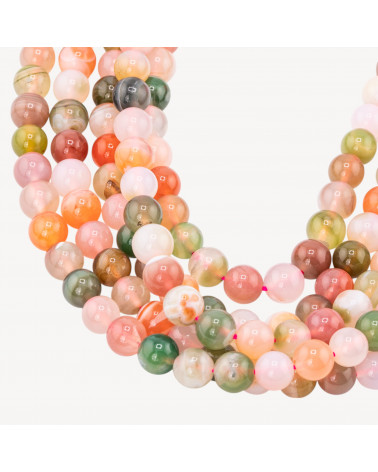 Agata Mix Floreale Tondo Liscio 8mm-AGATA ARANCIO | Worldofjewel.com
