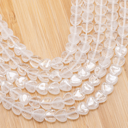 6mm Smooth Flat Heart Rock Crystal