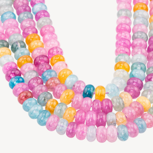 Rock Crystal Mix Clear Color Rondelle 8x5mm