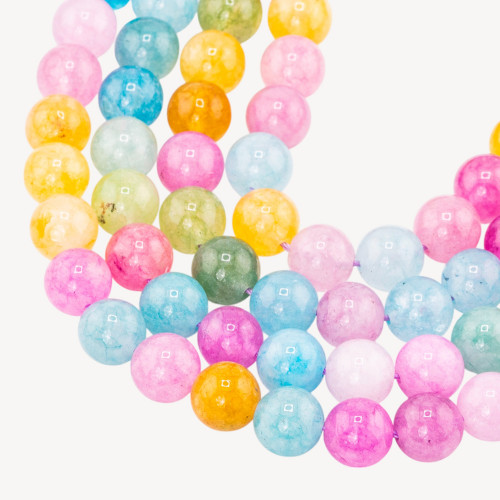 Rock Crystal Mix Color Clear Round Smooth 10mm