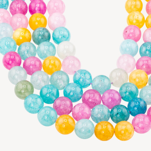 Χρώμα Μείγματος Κρυστάλλων Ορείας Διαυγές Στρογγυλό Λείο 12mm