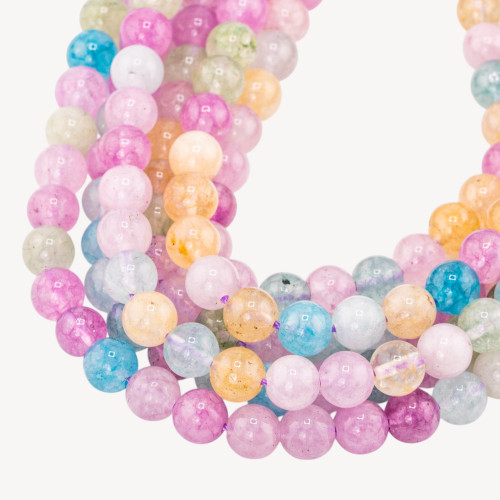 Rock Crystal Mix Color Clear Round Smooth 8mm