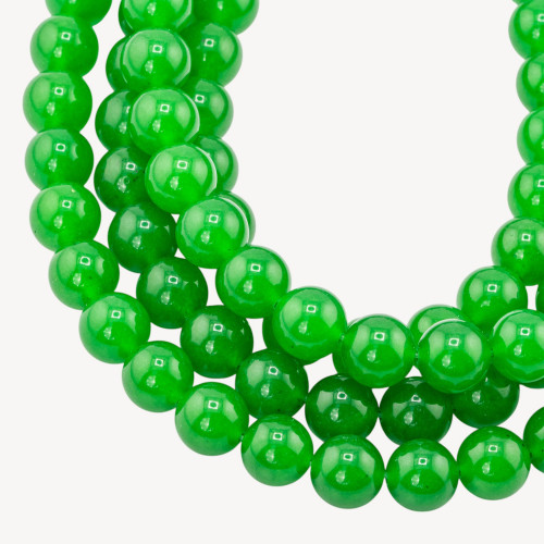 Vert jade glacé, rond moyen, lisse, 10 mm