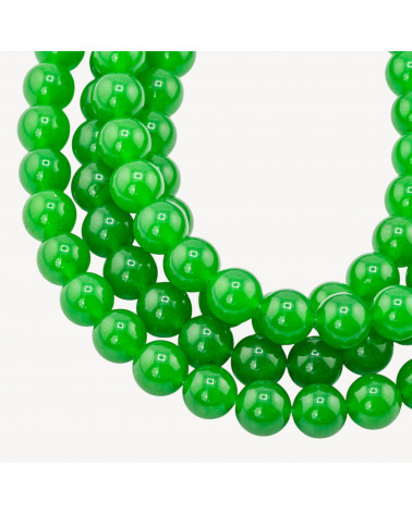 Giada Ghiaccio (Icy Jade) Verde Medio Tondo Liscio 10mm-JADE DE GLACE | Worldofjewel.com