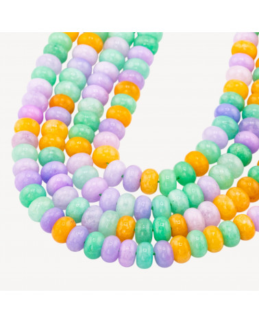 Giada Mix Color Crisoprasio Lavanda Gialla Rondelle Lisce 8x5mm-GIADA VERDE | Worldofjewel.com