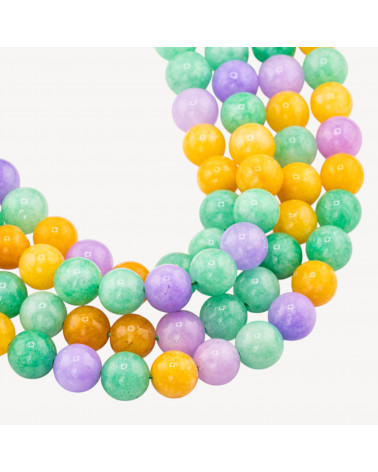 Giada Mix Color Crisoprasio Lavanda Gialla Tondo Liscio 10mm-GIADA VERDE | Worldofjewel.com