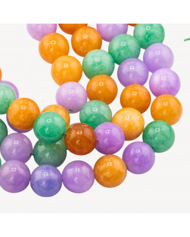 Giada Mix Color Crisoprasio Lavanda Gialla Tondo Liscio 14mm-GIADA VERDE | Worldofjewel.com