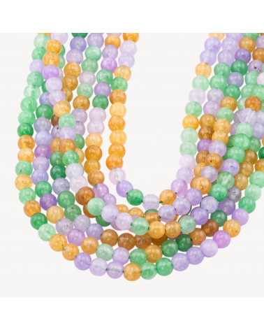 Giada Mix Color Crisoprasio Lavanda Gialla Tondo Liscio 4mm-GIADA VERDE | Worldofjewel.com