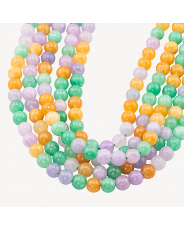 Giada Mix Color Crisoprasio Lavanda Gialla Tondo Liscio 6mm-GIADA VERDE | Worldofjewel.com