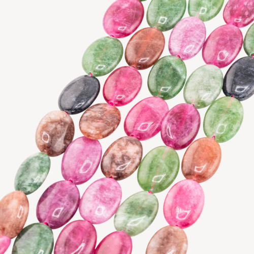 Jade ovale lisse et plat 13x18mm