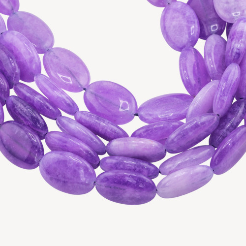 Smooth Flat Oval Jade 13x18mm Purple