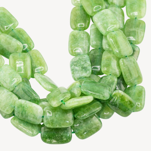Rectángulo de jade plano liso 13x18 mm verde