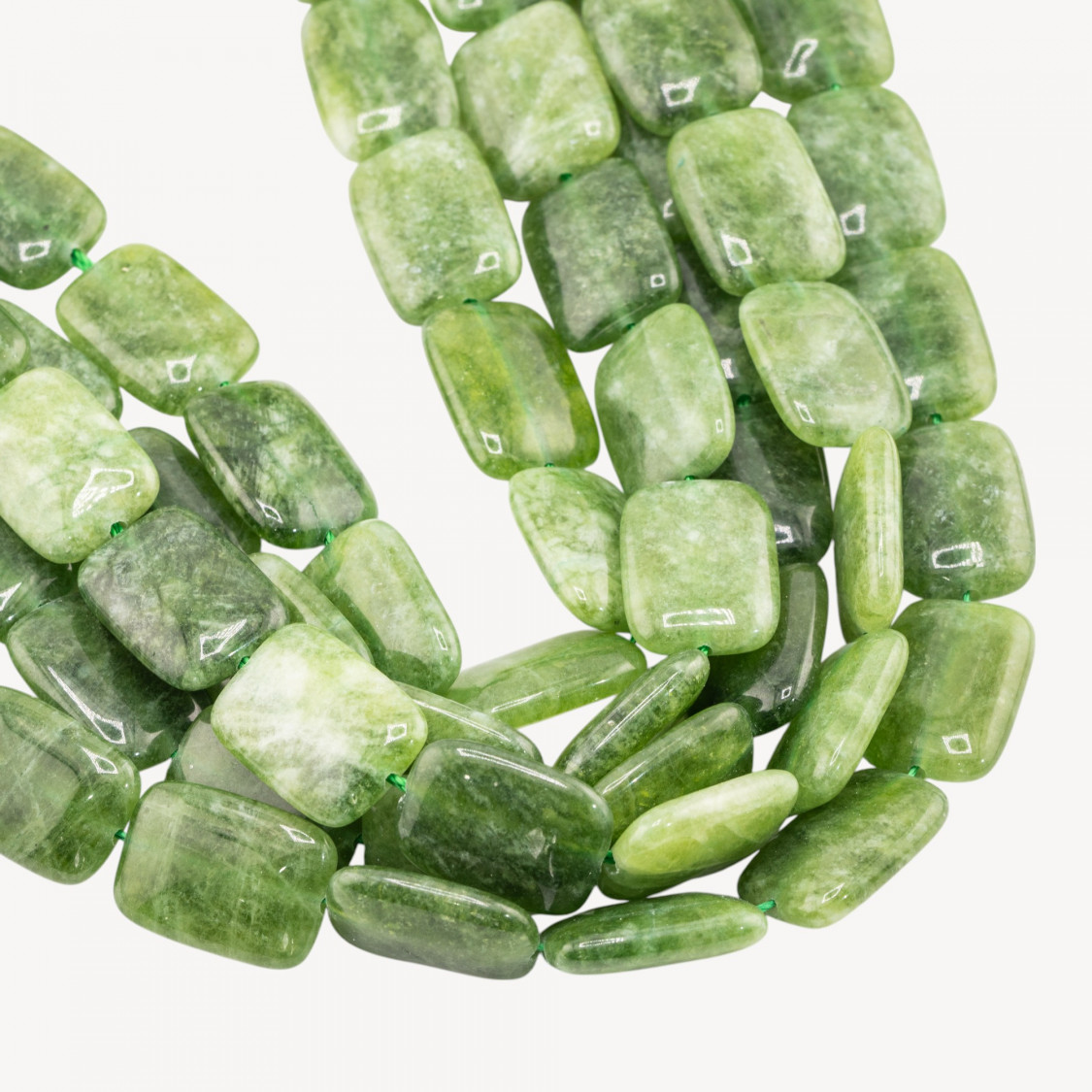 Jade Flaches Rechteck Glatt 13x18mm Peridotgrün-JADE | Worldofjewel.com