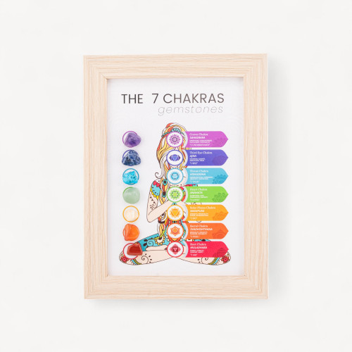 Seven Chakra Frame Ornament with Set of Semi-Precious Stones