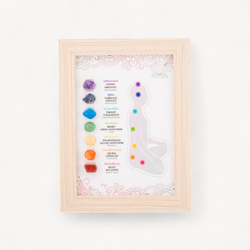 Sieben-Chakra-Rahmenornament mit Set aus Halbedelsteinen MOD.1