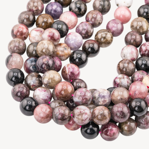Tourmaline ronde lisse en forme de fleur, 10 mm
