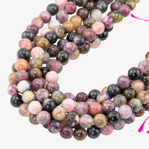 Tourmaline ronde lisse en forme de fleur, 7 mm