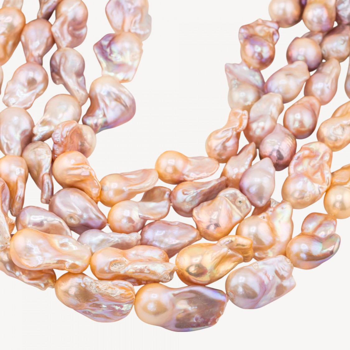 Perlas de río barrocas naturales TBG, bronce iridiscente, 70-80 g, para crear joyas DIY-LÍNEA PREMIUM PERLAS DE RÍO BARROCAS | Worldofjewel.com