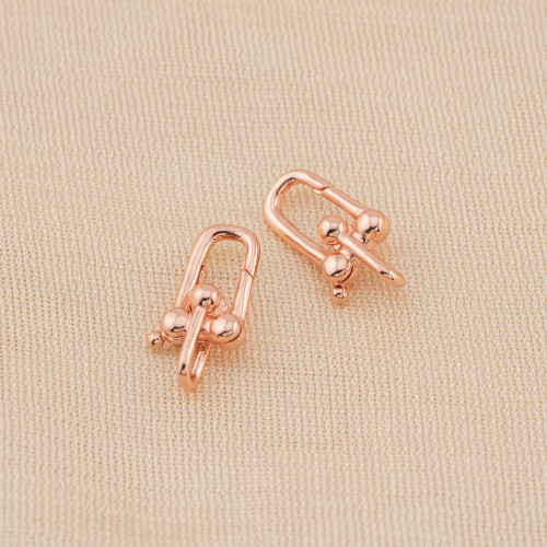 925 Silver Snap Hook Clasp 11x20mm 2pcs Rose Gold