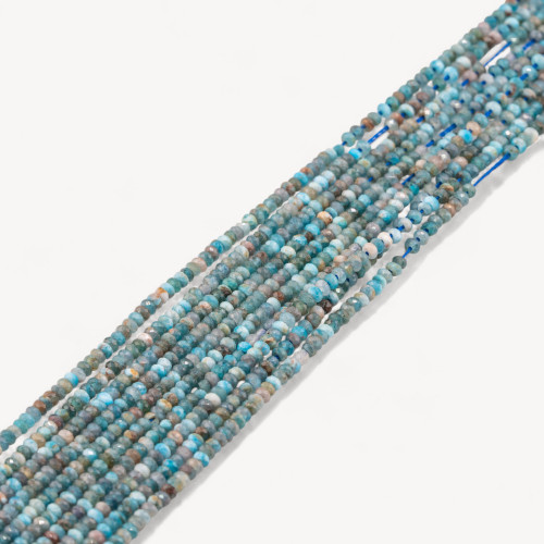 Perle d'apatite à facettes rondelle taille diamant 2,5 x 1,5 mm