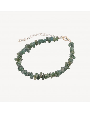 Bracciale con Pietre Dure e Chiusura e Catenina In Bronzo Con Sassi Di Tormalina Verde-BRACCIALI DI PIETRE DURE | Worldofjewel.com