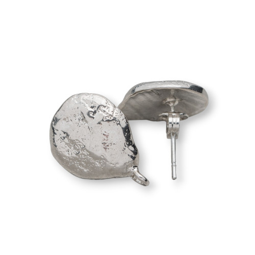 10 paires de fermoirs de boucles d'oreilles pendantes en laiton rhodié 12 x 17 mm