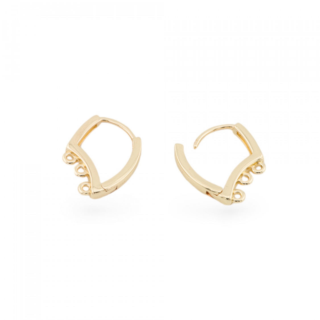 Base Per Orecchini Di Ottone A Monachella Chiusa 16x15mm Con 4 Anellini 9 Paia-BASI PER ORECCHINI IN OTTONE E BRONZO | Worldofjewel.com
