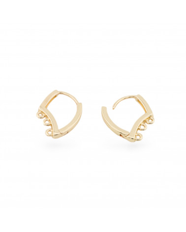 Base Per Orecchini Di Ottone A Monachella Chiusa 16x15mm Con 4 Anellini 9 Paia-BASI PER ORECCHINI IN OTTONE E BRONZO | Worldofjewel.com