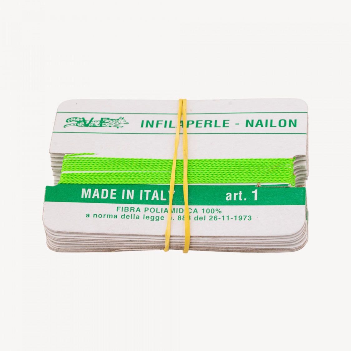 Filo Infilaperle Di Fibra Poliamidica 12pz Verde Fluo Misura 6-HILOS HILOS | Worldofjewel.com
