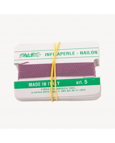 Filo Infilaperle Di Fibra Poliamidica 12pz Violetto Misura 5-THREADS THREADS | Worldofjewel.com