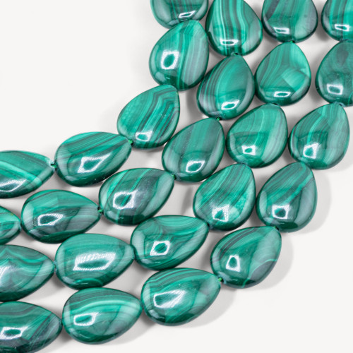 Malachite Flat Drop 12x16mm