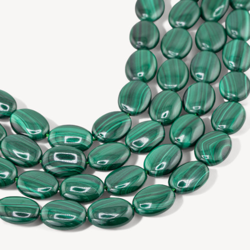 Malaquita Ovalada Plana 13x18mm