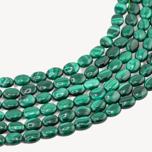Malachite Oval Flat 8x10mm