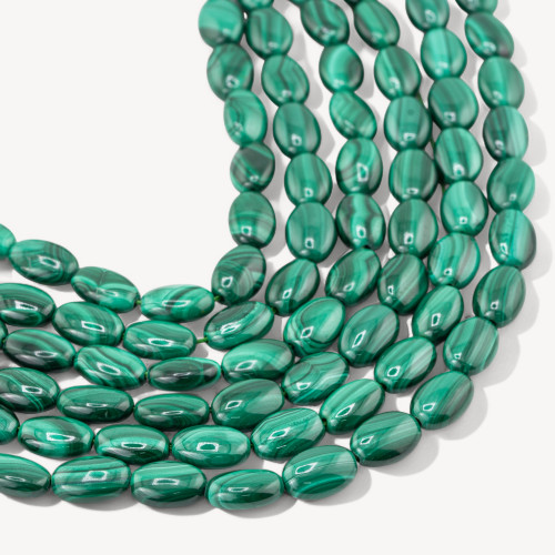 Malachite Oval Flat 8x12mm