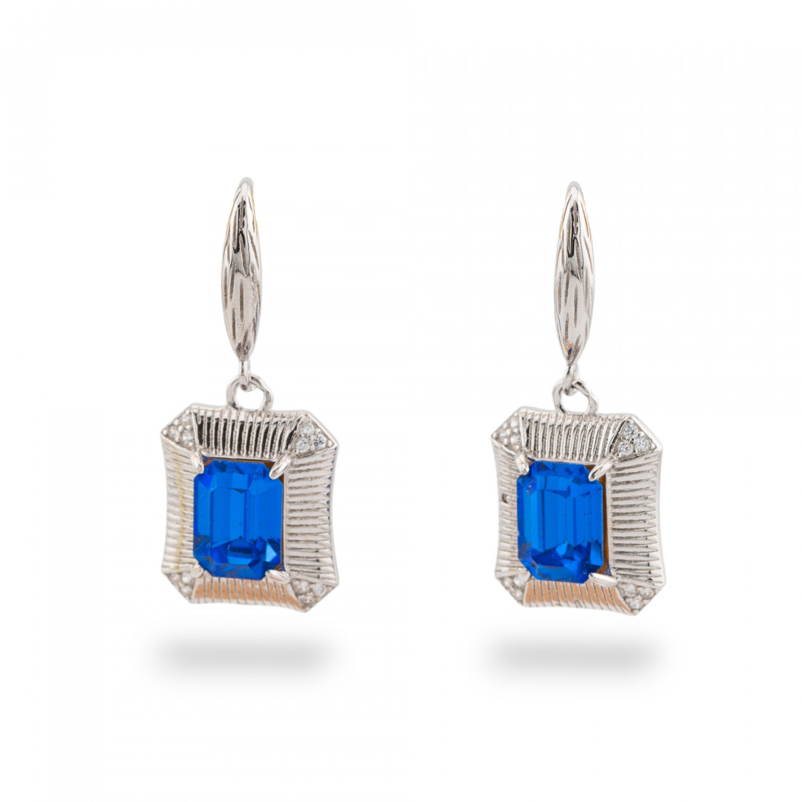 Orecchini Di Argento 925 1 Coppia Blu-ORECCHINI 925 SILVER HANDMADE | Worldofjewel.com