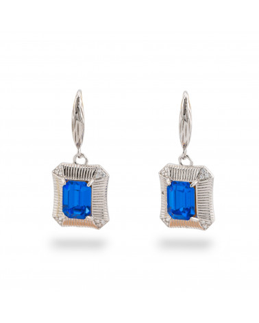 Orecchini Di Argento 925 1 Coppia Blu-ORECCHINI 925 SILVER HANDMADE | Worldofjewel.com