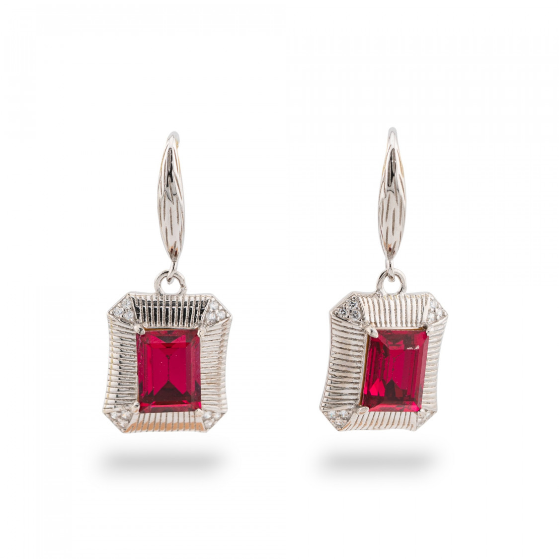 Orecchini Di Argento 925 1 Coppia Rosso-ORECCHINI 925 SILVER HANDMADE | Worldofjewel.com