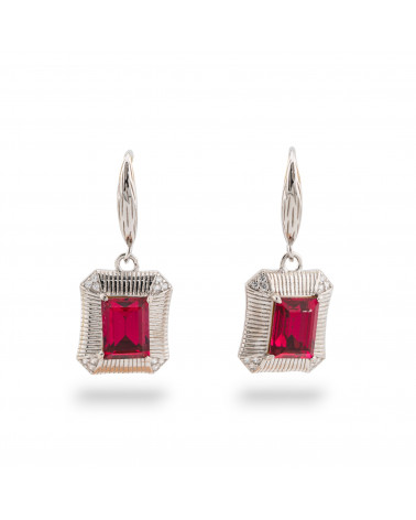 Orecchini Di Argento 925 1 Coppia Rosso-ORECCHINI 925 SILVER HANDMADE | Worldofjewel.com