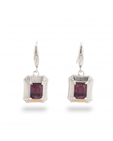 Orecchini Di Argento 925 1 Coppia Viola-ORECCHINI 925 SILVER HANDMADE | Worldofjewel.com