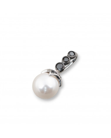 Pendenti Di Argento 925 Con Perle Di Maiorca 10x23mm-ARGENTO 925 DESIGN ITALY | Worldofjewel.com