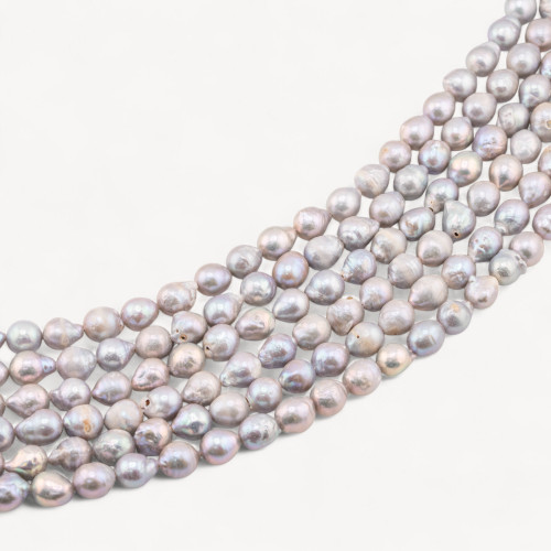 Barocke Flussperlen-Tropfen, 7–7,5 mm, Grau