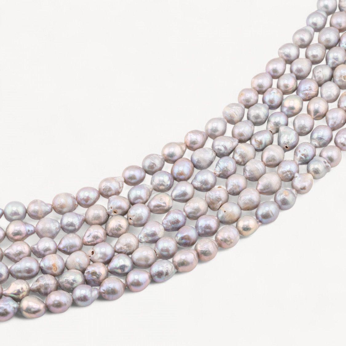 Perle Di Fiume Barocche Goccine 7-7,5mm Grigio-PERLE DI FIUME BAROCCHE LINEA CLASSICA | Worldofjewel.com